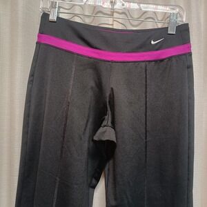Nike Dri Fit Women's Size S(4-6) Black Purple Wide Leg‎ Athletic Pants